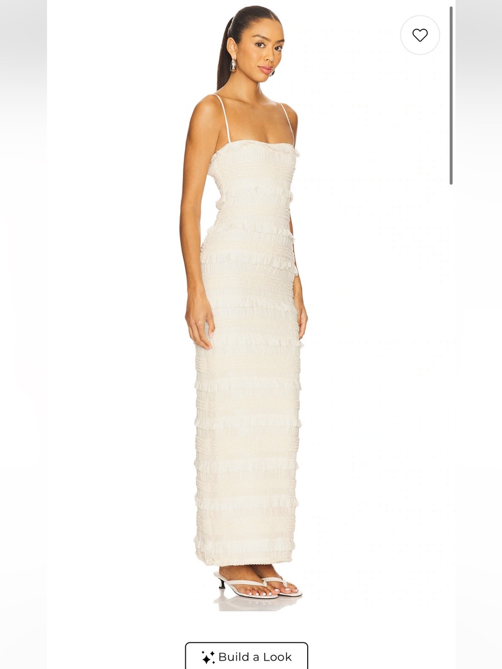 Stone Cold Fox Ivory Ruffled Strap Maxi Dress